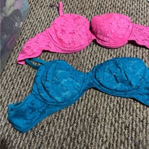 Pink and blue 36D bras ￼